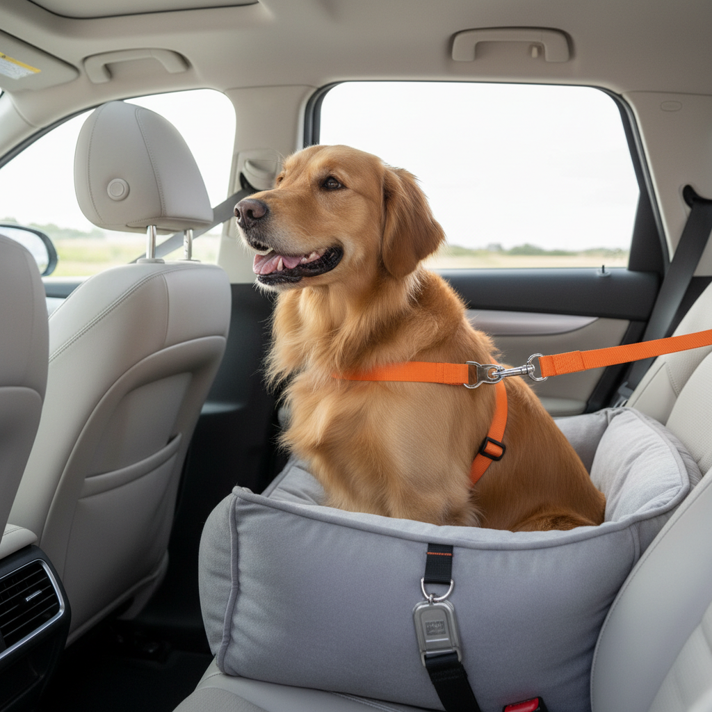 Orange Dog Car Seat Belt